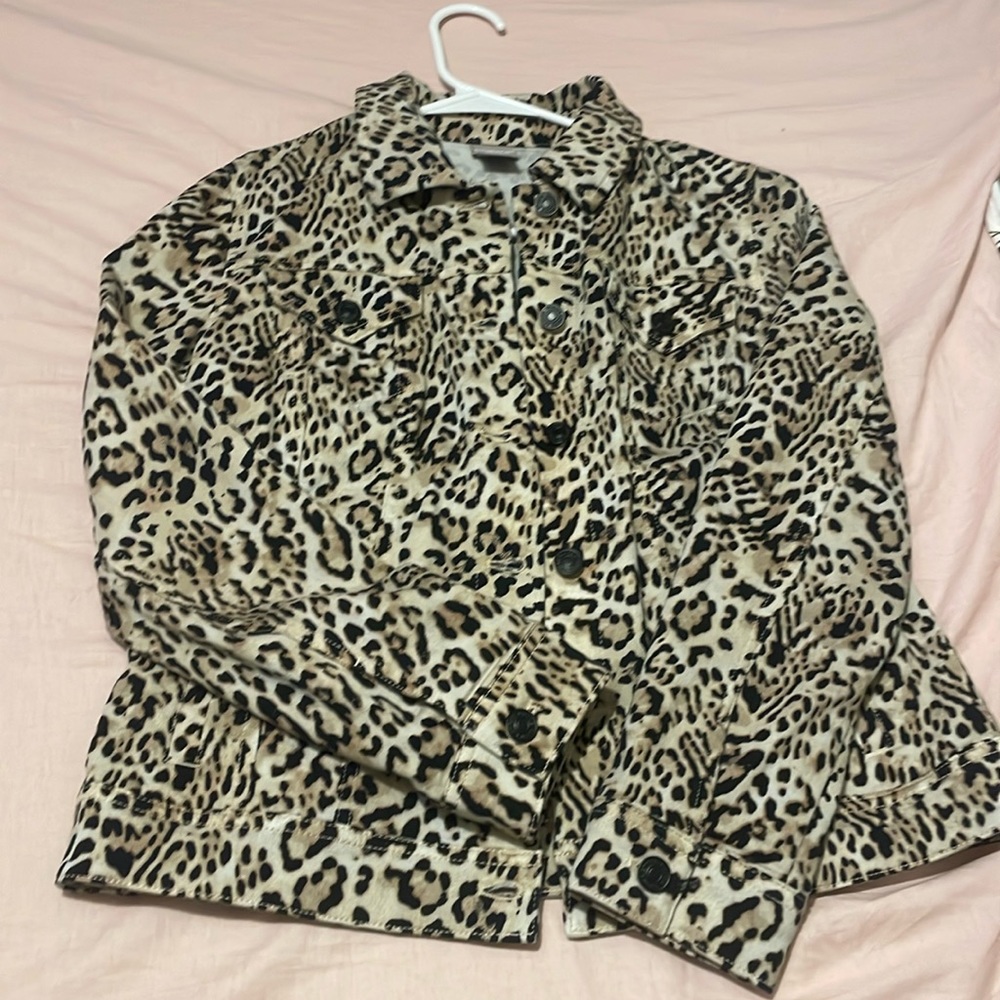 Chicos cheetah jean jacket!